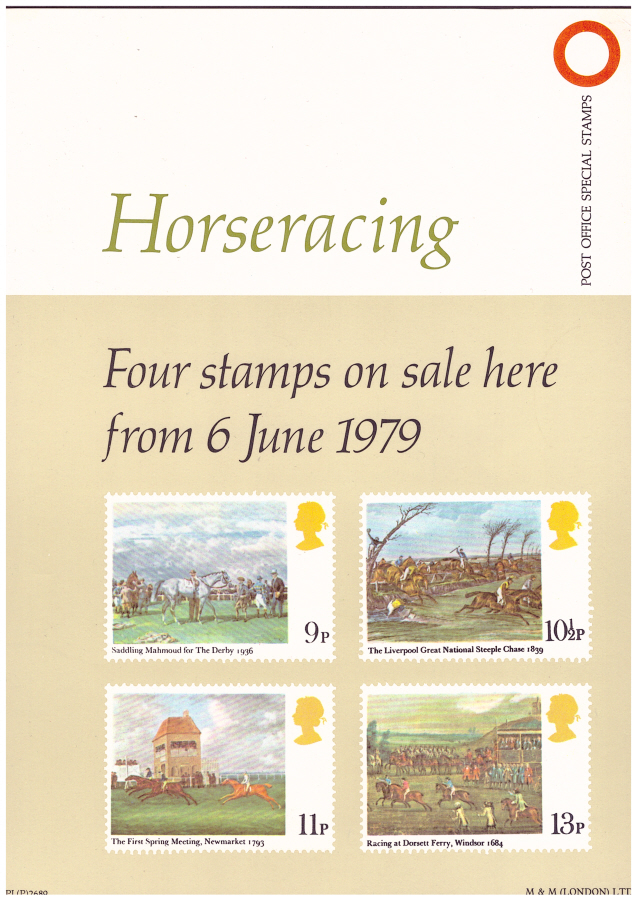 (image for) 1979 Horseracing Post Office A4 poster. PL(P) 2689.